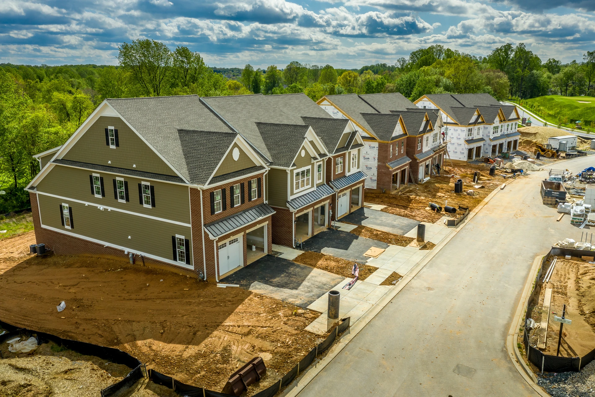 a subdivision of houses under construction