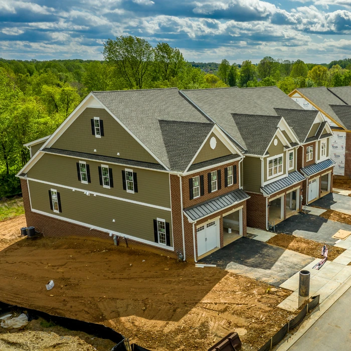 a subdivision of houses under construction