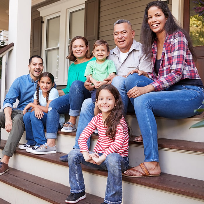 Multigeneration Family on Porch
