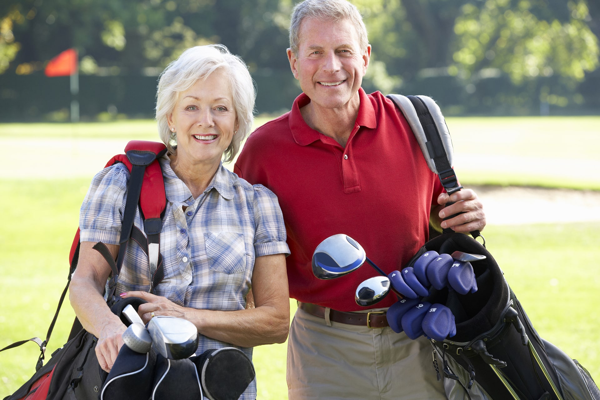 Account Protection Senior Couple Golfing