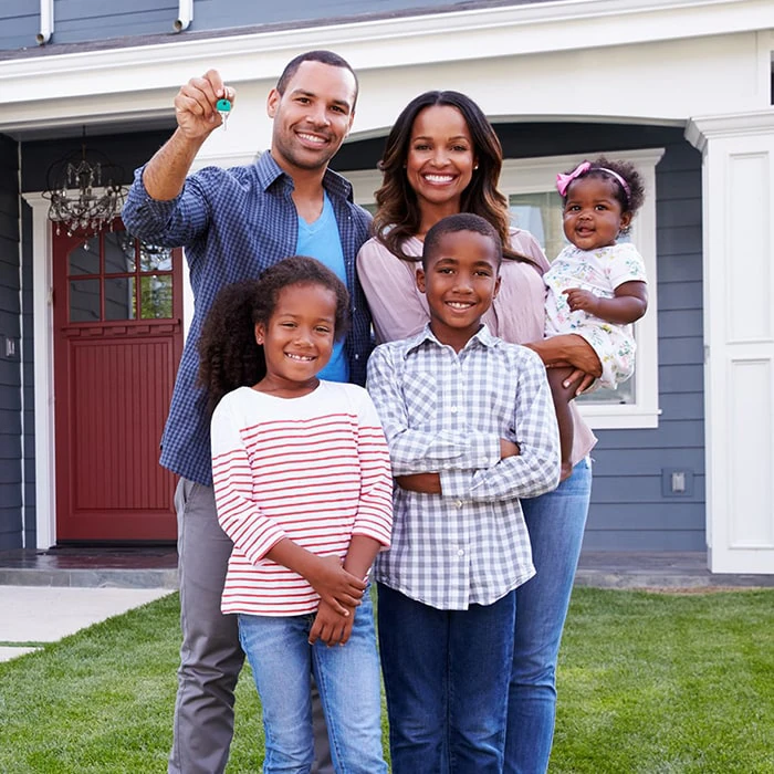 Young African American Family New Home