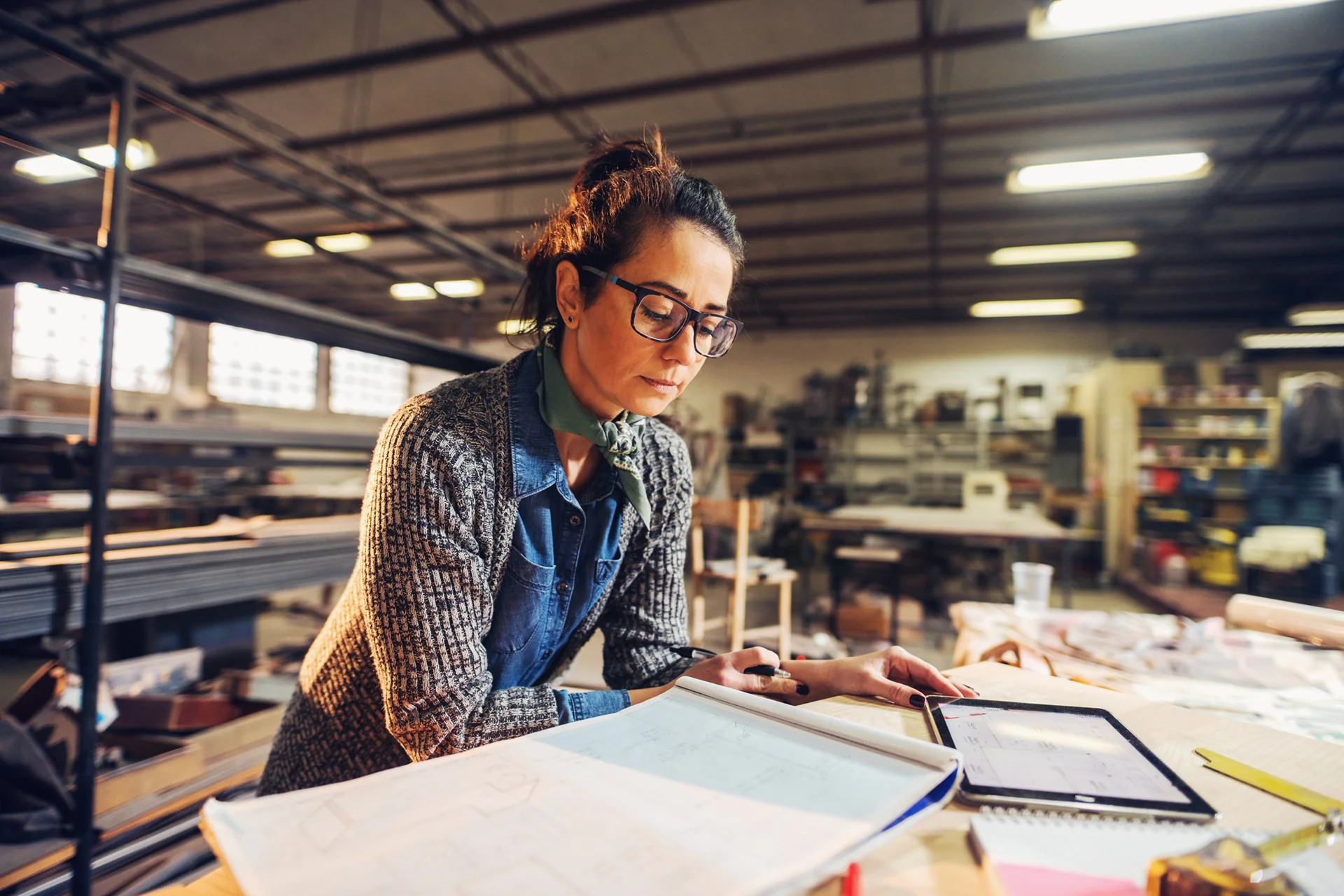 Female engineer in workshop