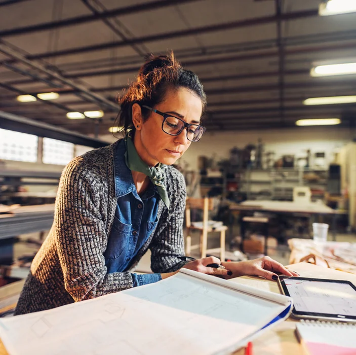 Female engineer in workshop