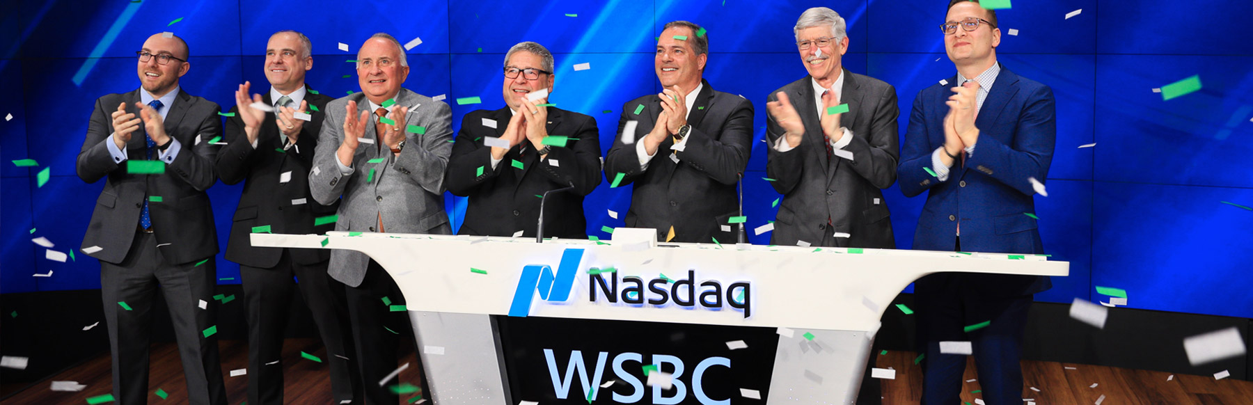 WesBanco executives at Nasdaq closing bell ceremony