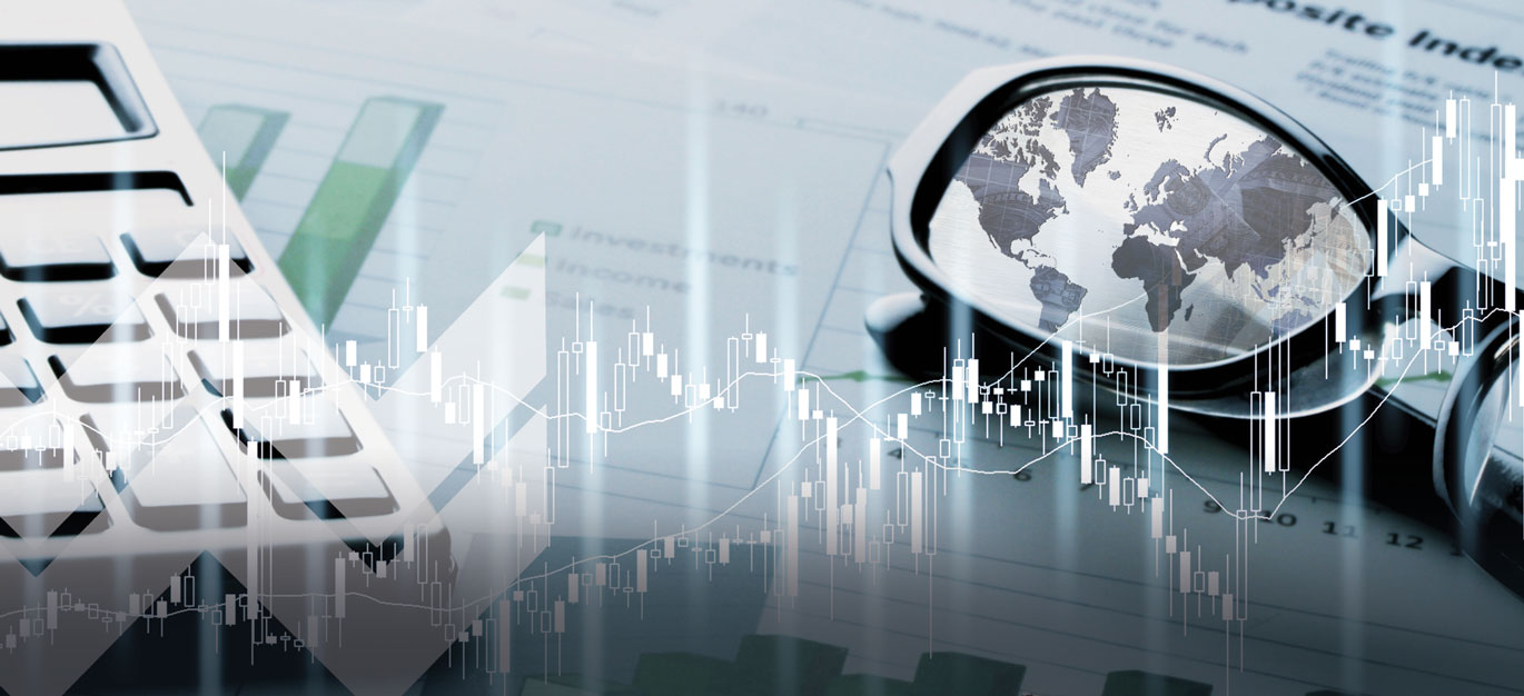 blue graphic with glasses and printed charts on a desk