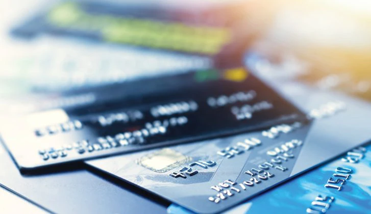 Stack of credit cards.
